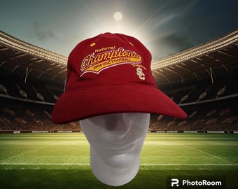 Vtg USC Trojans 2004 National Champions Hat Football Strapback Embroidered