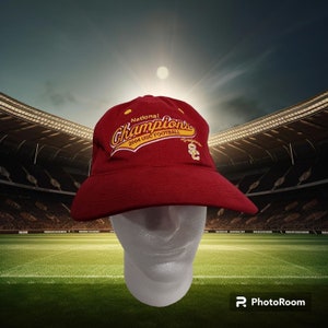 Vtg USC Trojans 2004 National Champions Hat Football Strapback Embroidered
