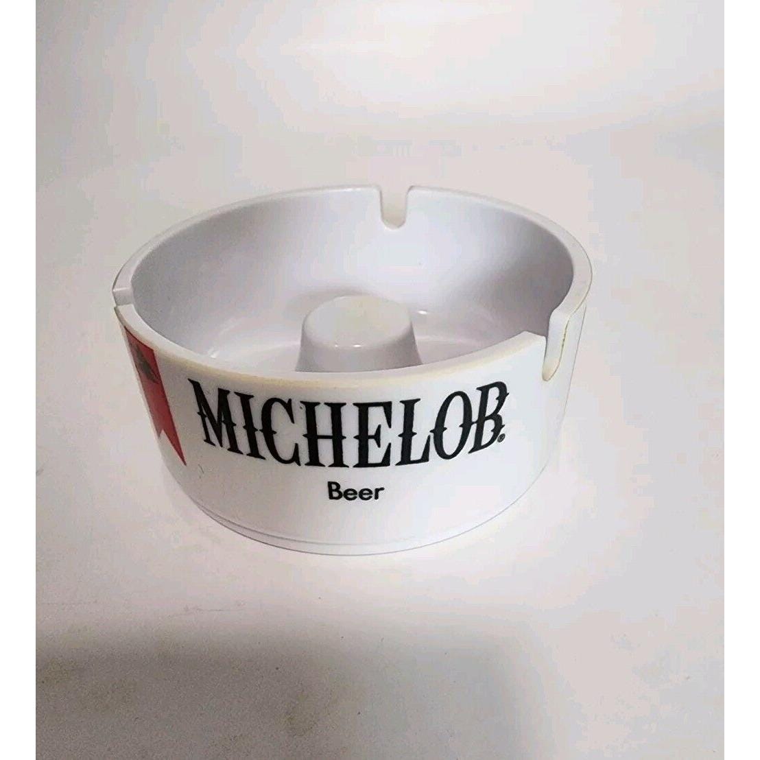 Michelob Beer White Plastic Ashtray American Ornapress Mancave Barware Bar Decor