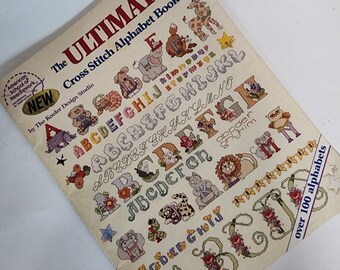 The Ultimate Cross Stitch Alphabet Book Pattern Illustrative Cartoons Needlework