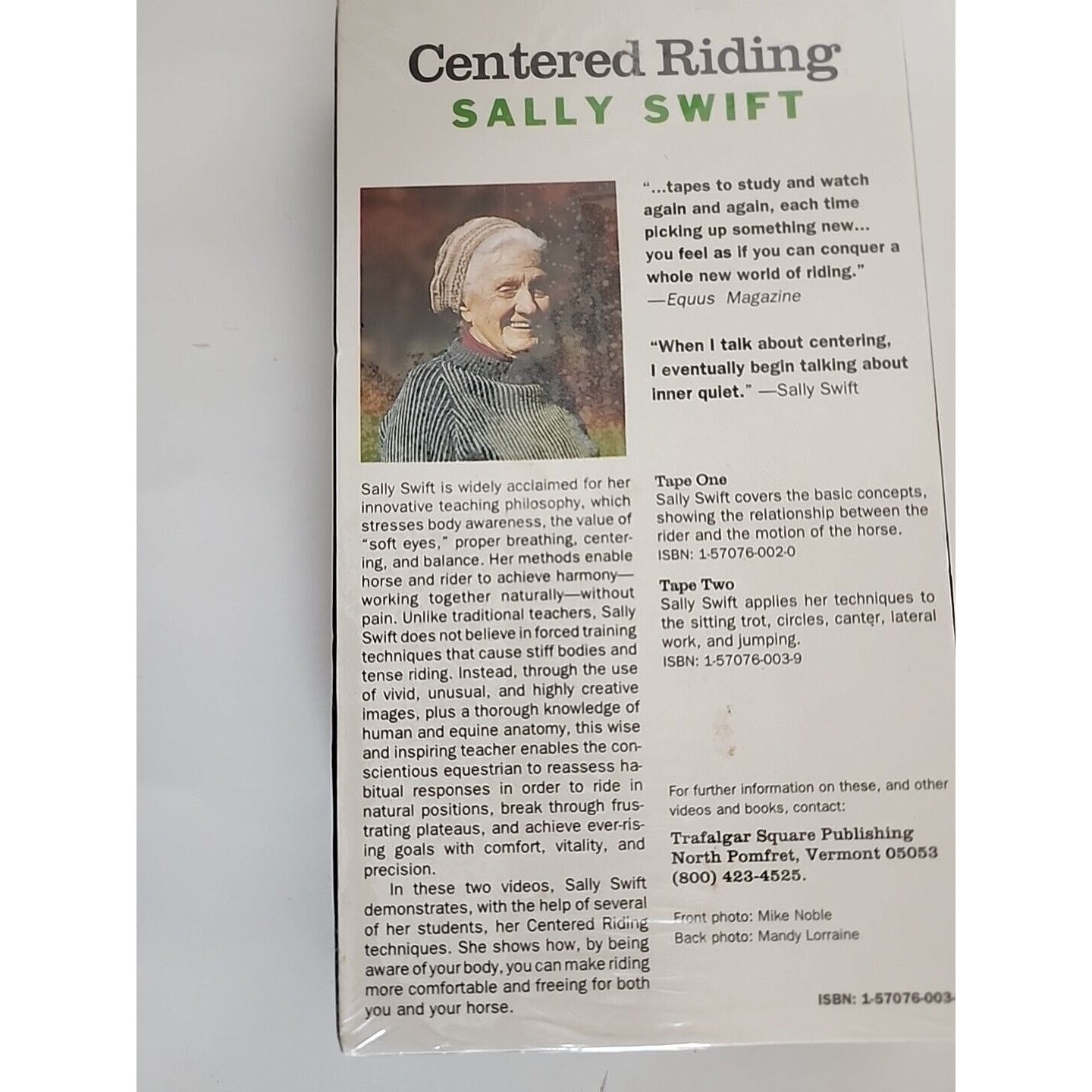 VHS Centered Riding Sally Swift Horse Training Tape 2 Only