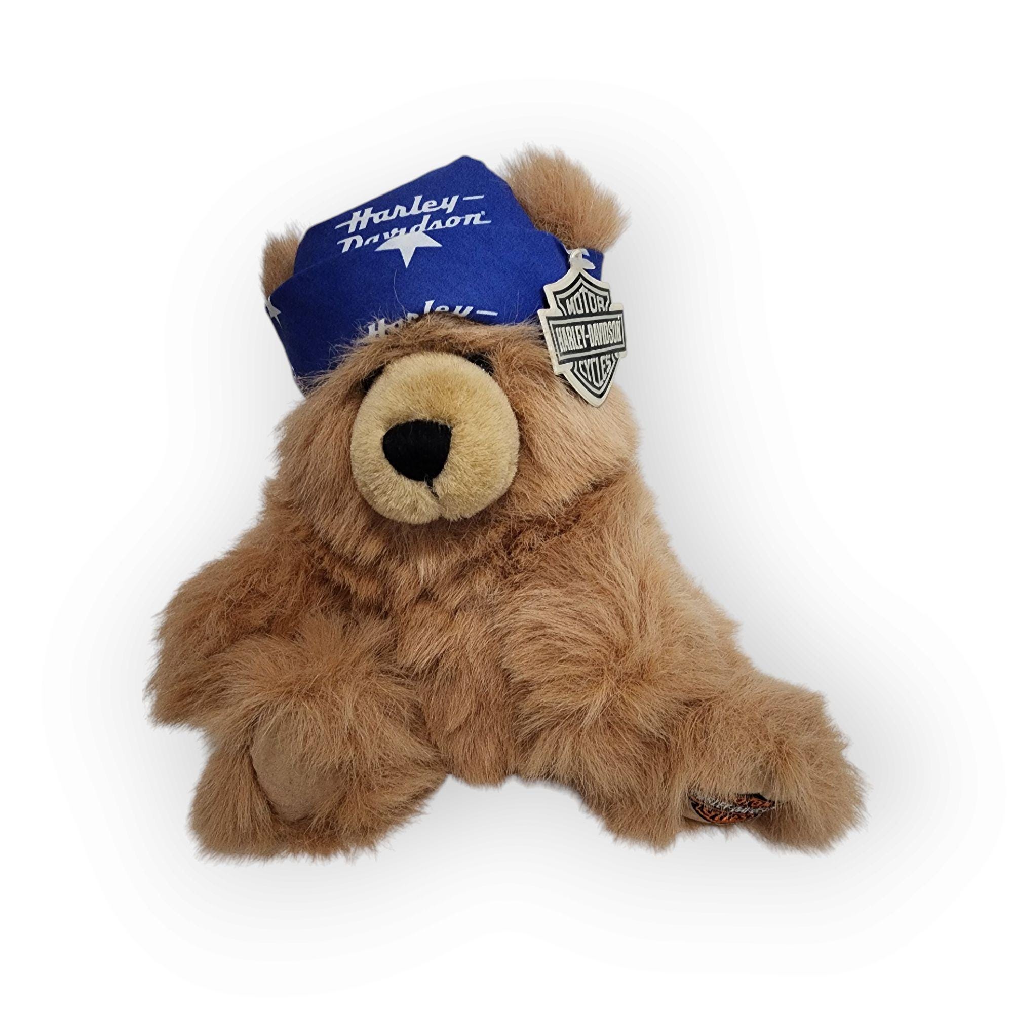 Vtg Harley Davidson Teddy Bear 9 In. Brown Cavanah Blue