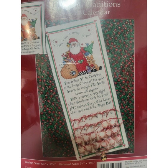 Holiday Time Christmas Traditions Advent Calendar Cross Stitch Kit Santa  359844 - Etsy