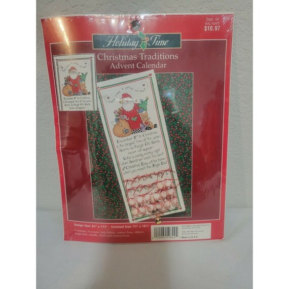 Holiday Time Christmas Traditions Advent Calendar Cross Stitch Kit Santa  359844 - Etsy