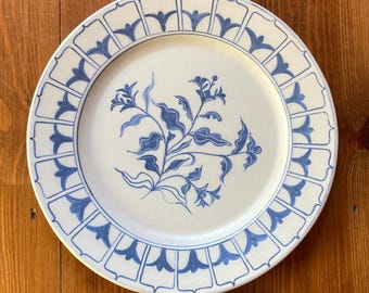 Ceramicas Mallorca Felanitx Spanish Pottery Blue and White Floral Large Round Platter
