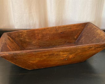 Reproduction Rustic Faux Wood Cast Resin Dough Bread Bowl