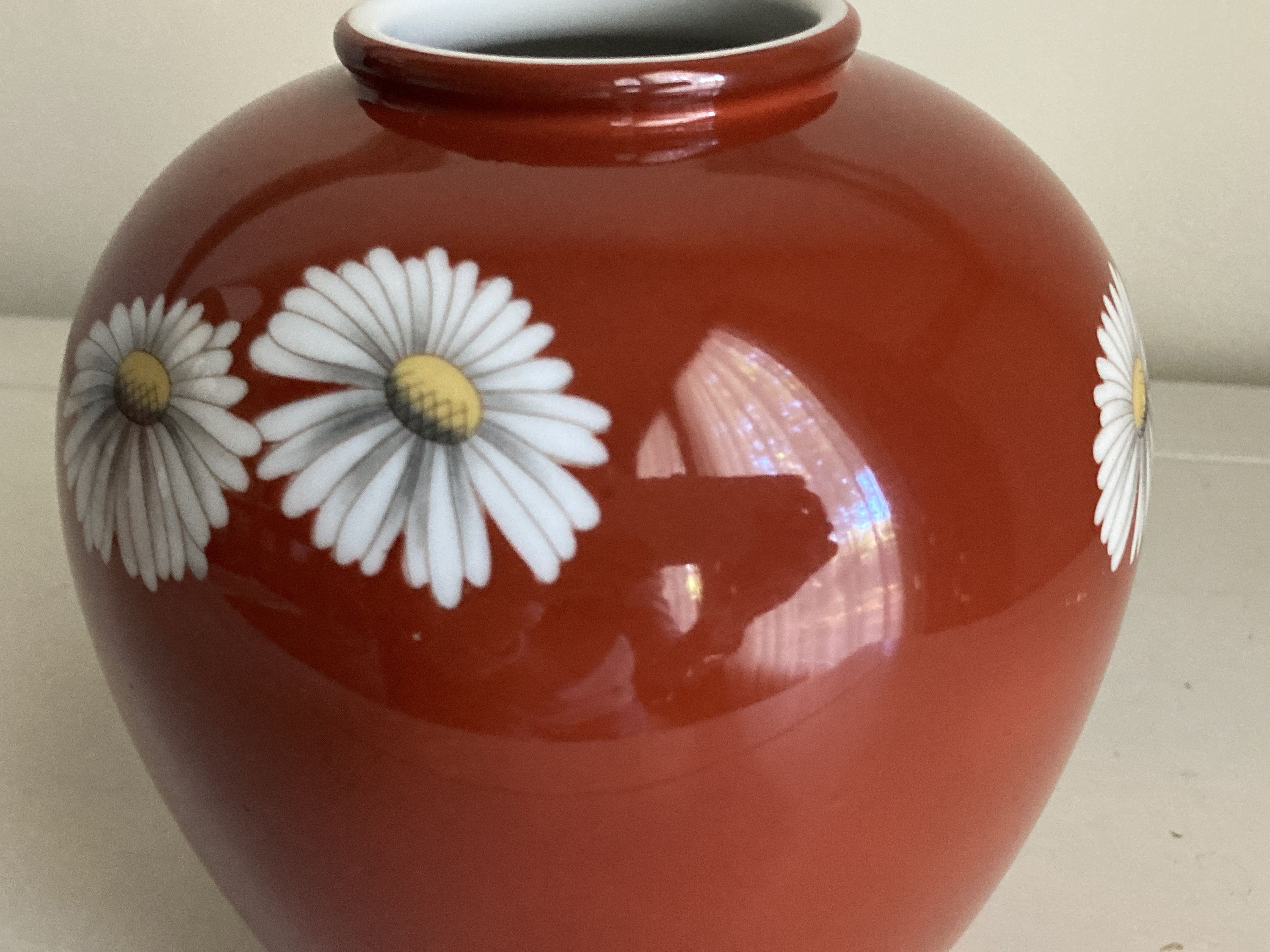 Vintage Noritake Nippon Toki Kaisha Red Daisy Vase - Etsy