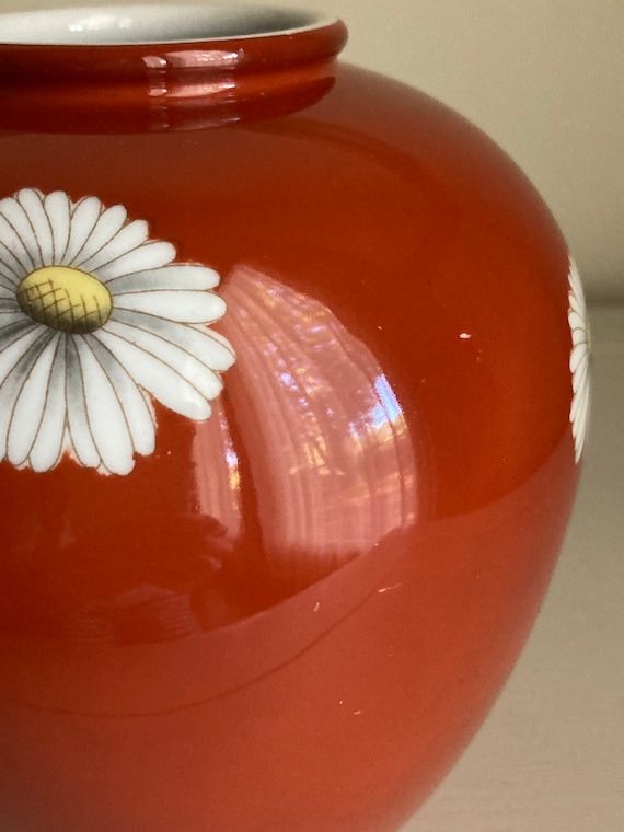 Vintage Noritake Nippon Toki Kaisha Red Daisy Vase - Etsy