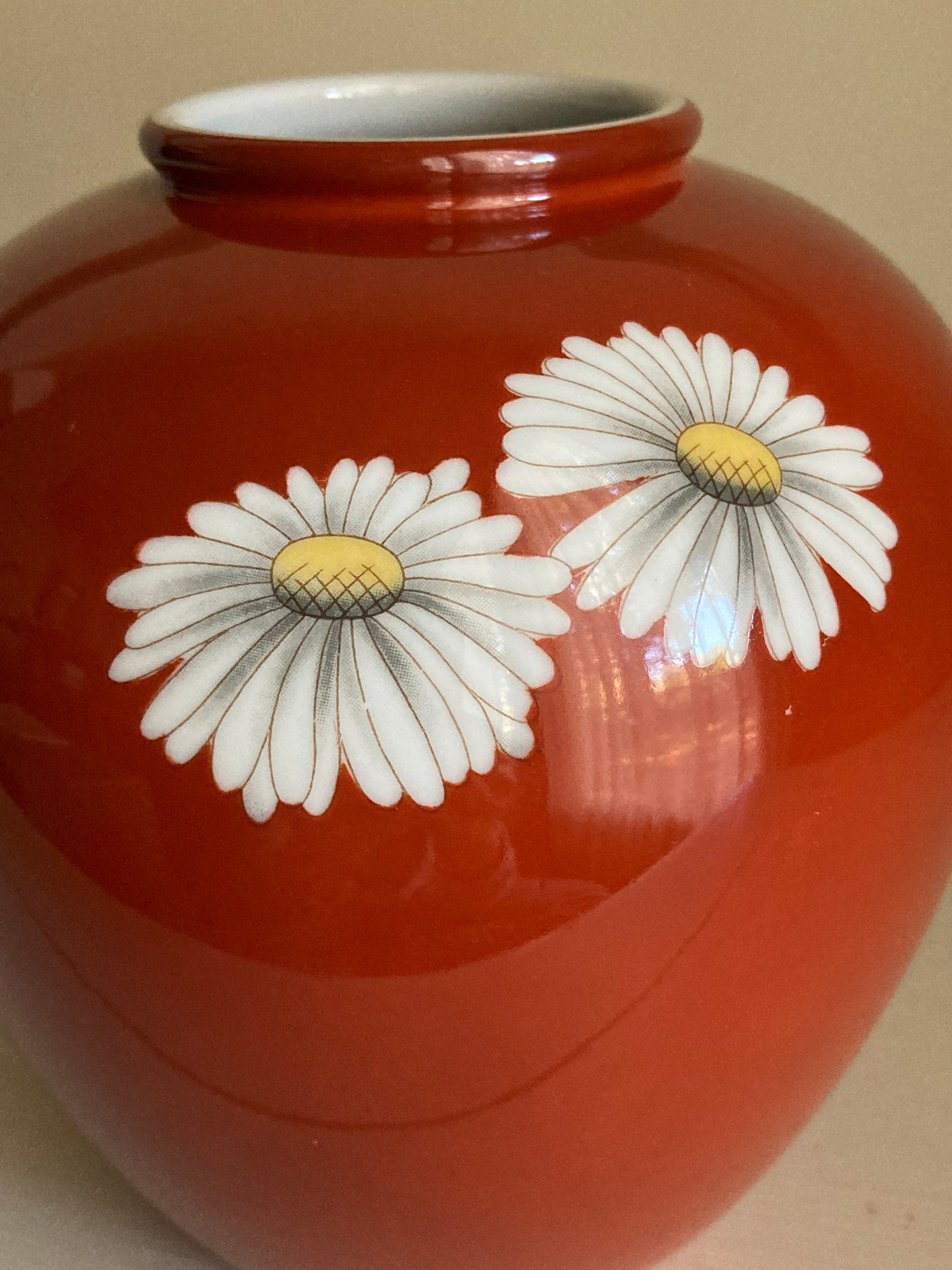 Vintage Noritake Nippon Toki Kaisha Red Daisy Vase - Etsy