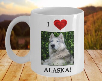 I Love Alaska Husky Mug | Alaska Gift Mug | Alaska State Gift | Alaska Coffee Mug