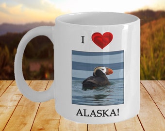 Alaska Tufted Puffin Mug - Alaska Gift - Present for Animal Lover - Ceramic Coffee Cup