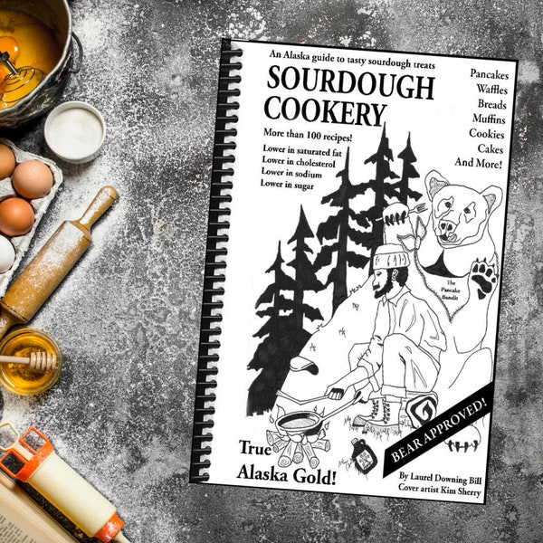 Livre de recettes au levain et démarreur au levain de l'Alaska, kit au levain, recettes de cuisson