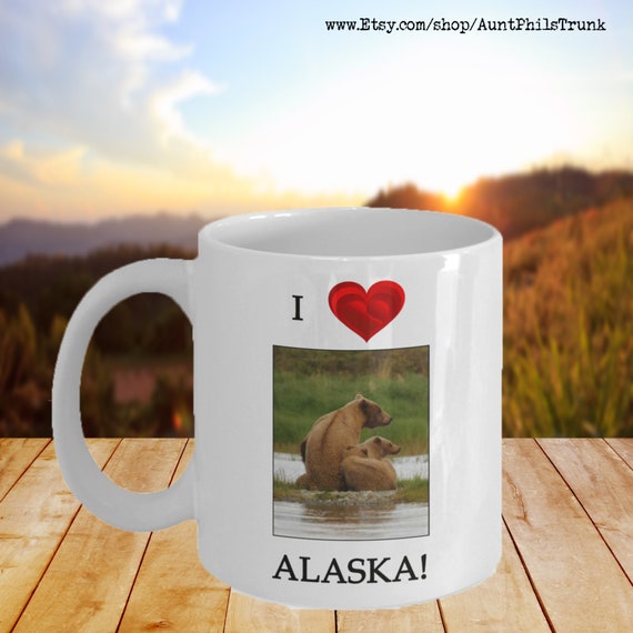 Grizzly Bear and Cub Alaska Coffee Mug | Alaska Gift - Etsy