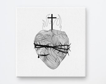 Sacred Heart Wall Art / Sacred Heart Art Print / Catholic Wall Art Print / Sacred Heart of Jesus / Catholic Art / Sacred Art