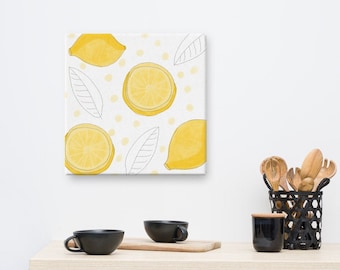 Lemon Wall Art / Kitchen Wall Art Print / Canvas Art Prints / Lemon Art / Fruit Art / Fruit Print / Kitchen Art