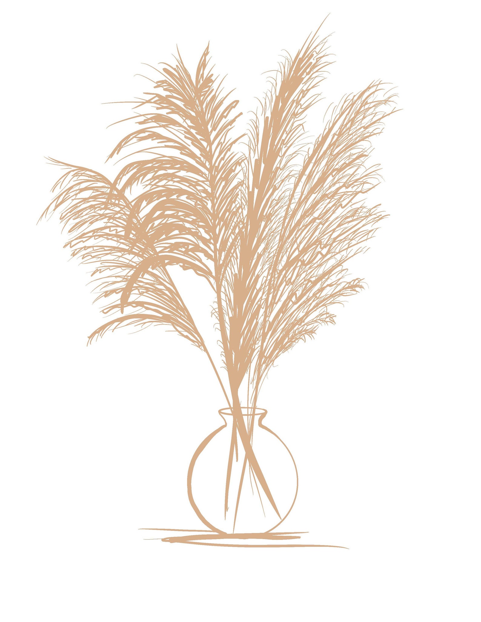 Pampas Grass Poster / Beige Wall Art / Minimalist Home Decor / Pampas