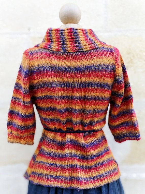 Short knit cardigan / colorful cardigan - image 6