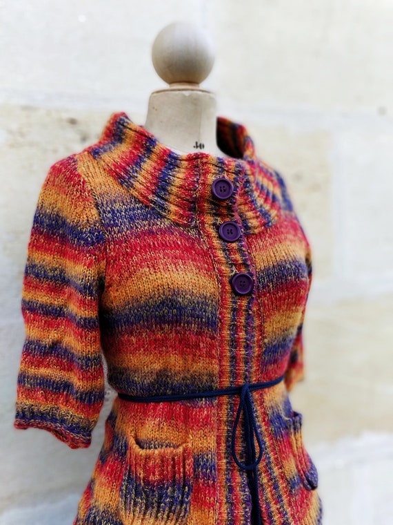 Short knit cardigan / colorful cardigan - image 7