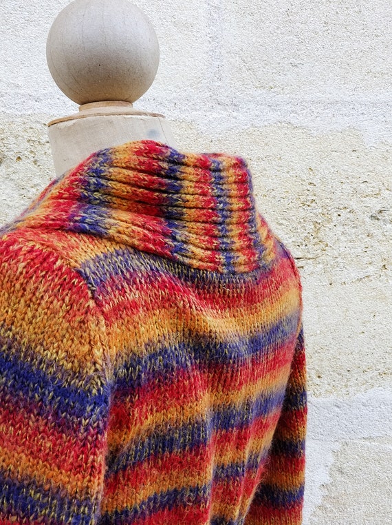 Short knit cardigan / colorful cardigan - image 9