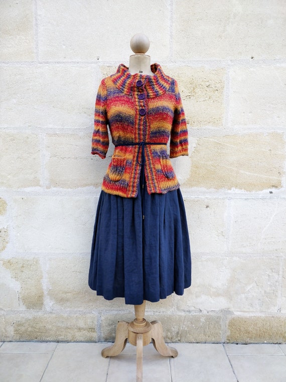 Short knit cardigan / colorful cardigan - image 5