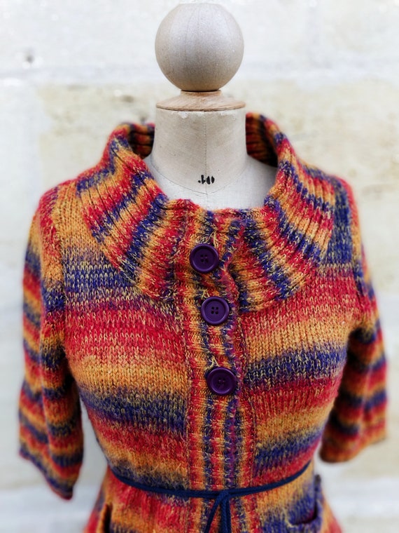 Short knit cardigan / colorful cardigan - image 8