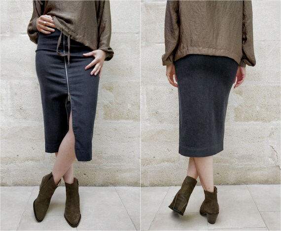 Pencil skirt zipped up and down
