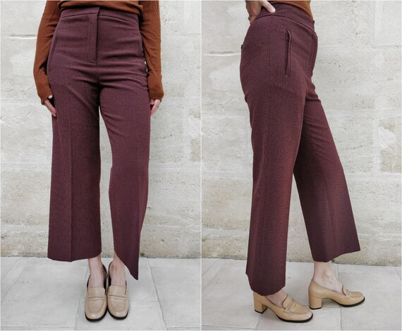 High-waisted flared trousers