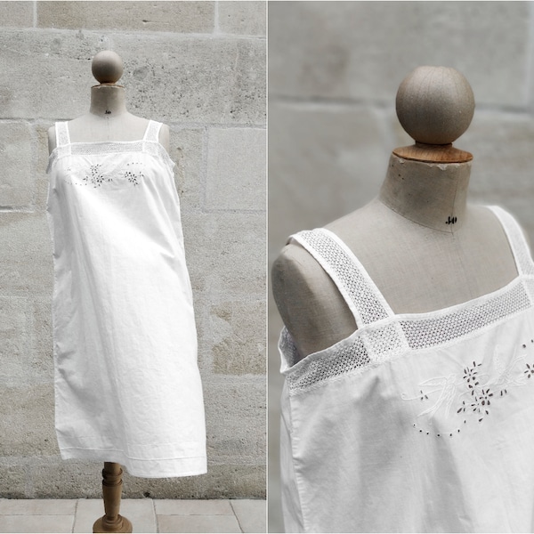 Robe ancienne avec broderie anglaise (EU 38)