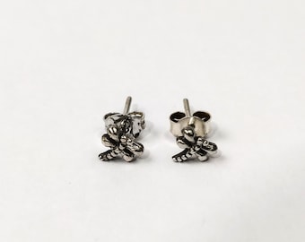 Boucles d'oreilles libellule / puces d'oreilles en argent