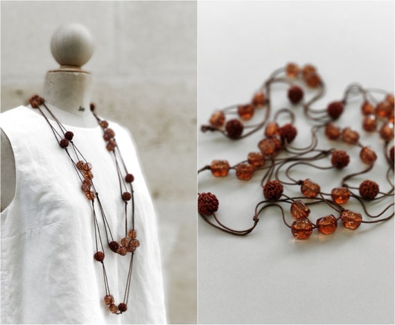 Boho chic pearl necklace - image 1
