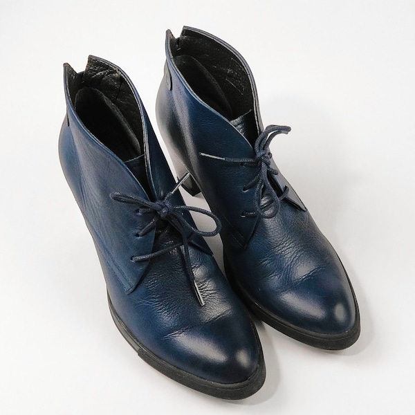 Bottines bleues en cuir (EU 38)