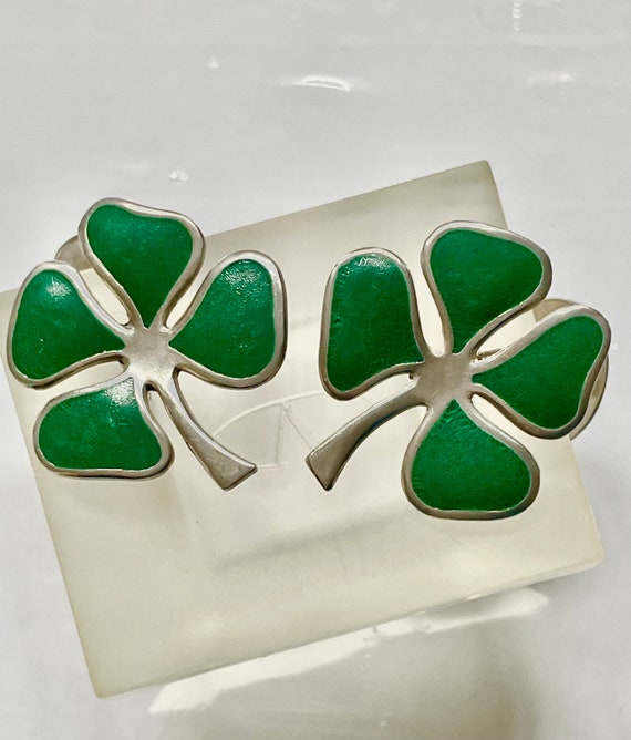 Rare 4 Leaf Clover Cuff Links by Manfredi Italy 92