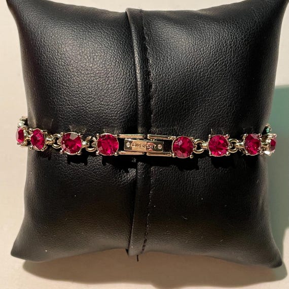 Givenchy Ruby Red Gemstone Bracelet Gold Vintage … - image 5