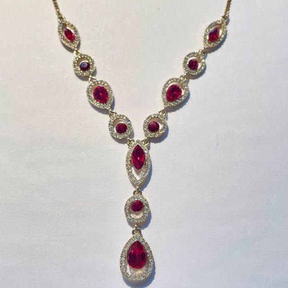 Givenchy Ruby Red Gemstone Bracelet Gold Vintage … - image 7