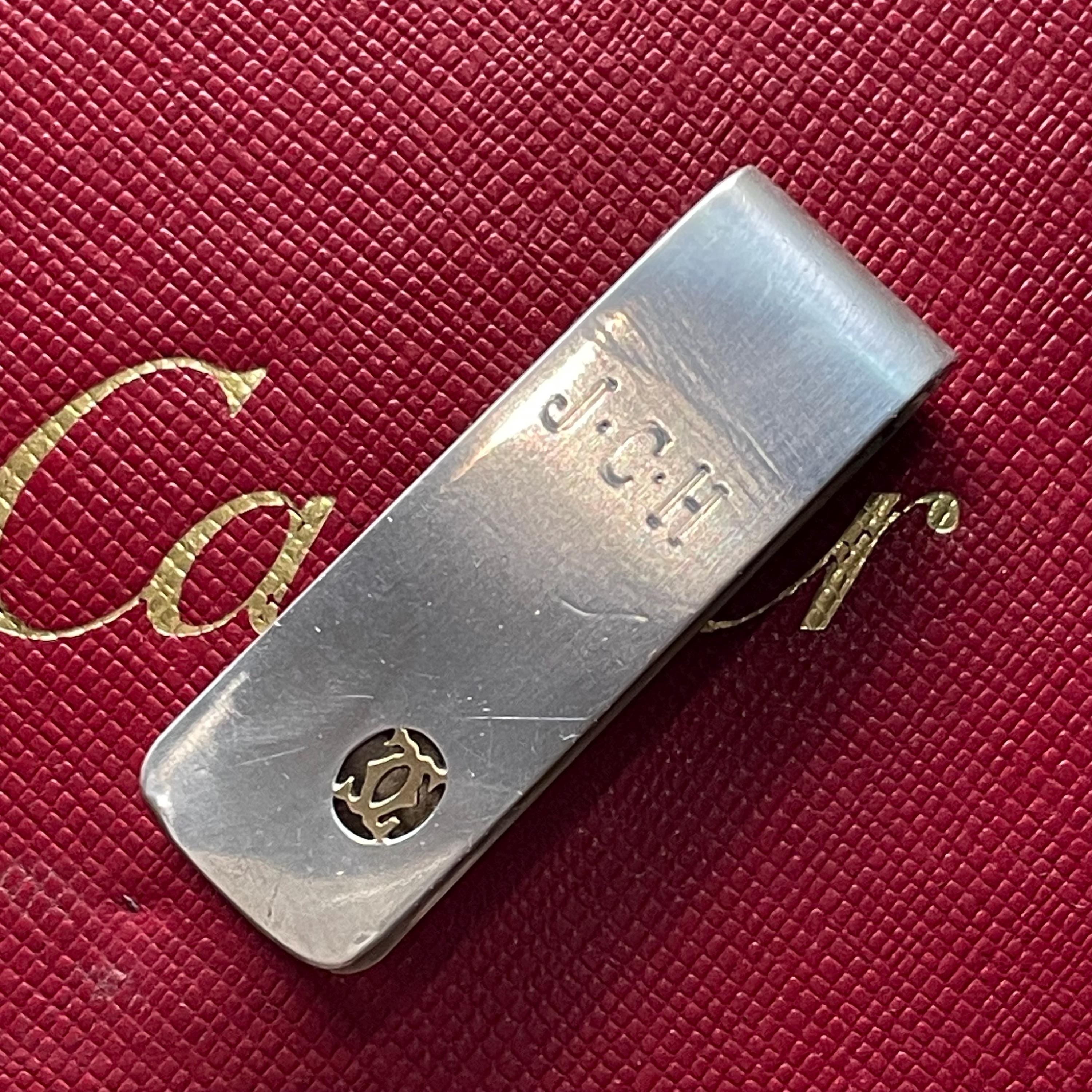 Cartier Logo Money Clip 18K 750 Gold and 925 Sterling Silver