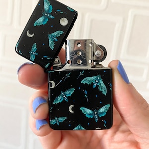 Whimsigoth Lighter, Hawk Moth Lighter, Unique Windproof Lighter, Flip Top Lighter, Bridesmaid Gift Under 30, Trench Lighter, Cool Lighters