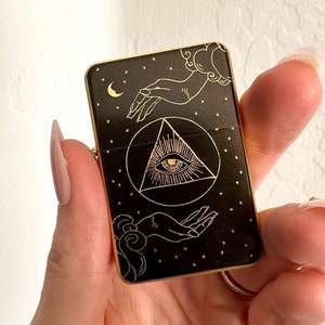 Eye Of Providence Lighter, Illuminati Symbol Lighter, Windproof Flip Top Lighter, All Seeing Eye Lighter, Gift For Her, Lighter For Women