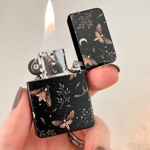 Cool Lighter, Witchy Lighter, Cute Lighter, Aesthetic Lighters, Death's Head Moth Lighter, Windproof Flip Top Lighter, Gothic Lighter, Gift