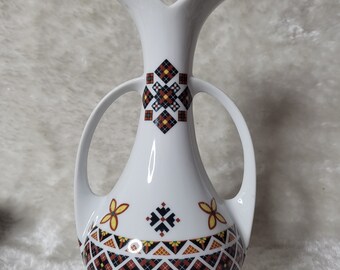 Vintage Ukrainian Folk Art Design Double Handle Vase by - Etsy