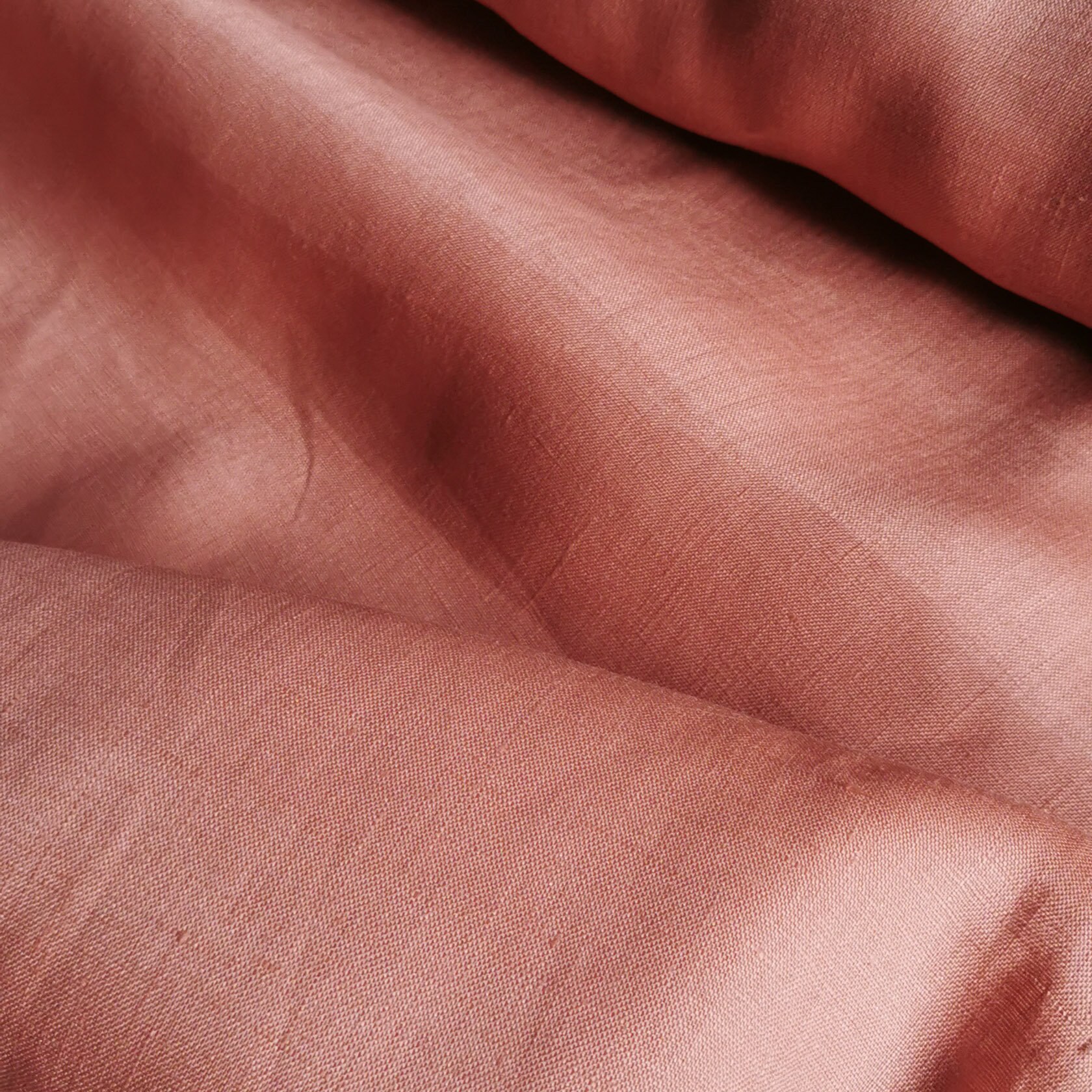 Pure Linen SALMON 34 Fabric by the Meter for Sewing and Dressmaking