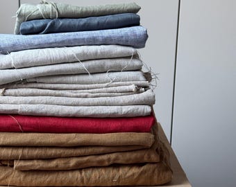 Dead stock offcut linen fabric by the meter for sewing and dress-making medium-weight light-weight fabric
