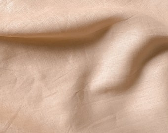 Pure linen Nude Beige fabric by the meter for sewing and dress-making medium-weight light-weight fabric