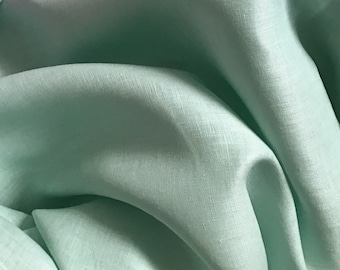 Preorder Pure linen Mint (71) fabric by the meter for sewing and dress-making medium-weight light-weight fabric