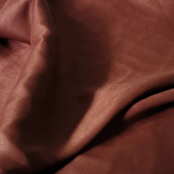 Pure linen Chocolate brown (46) fabric by the meter for sewing and dress-making medium-weight light-weight fabric