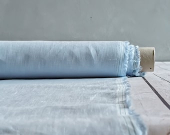 Pure linen PASTEL BLUE (216) PREORDER fabric by the meter for sewing and dress-making medium-weight light-weight fabric