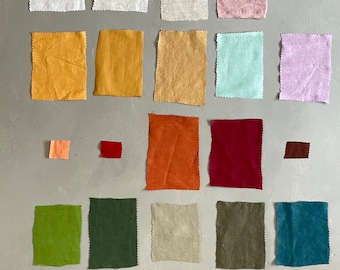 Colour swatch linen fabric samples