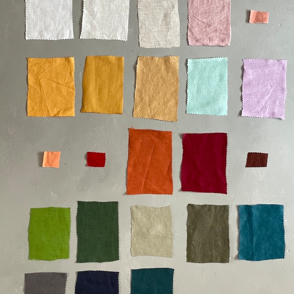 Colour swatch linen fabric samples