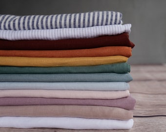 Extra wide linen PREORDER softened 280cm width fabric by the meter for bed sheets, dress-making fabric, sewing projects