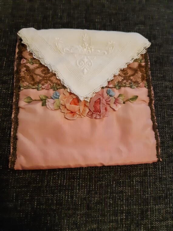 Antique silk boudoir bag