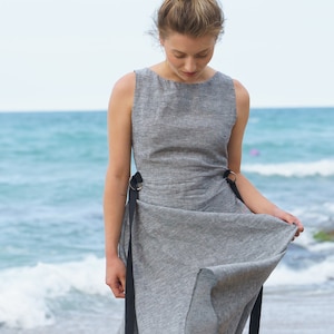 Summer linen dress linen clothing, Bridesmaids linen dress, Mid century modern clothing, Wedding guest dress, Slow fashion, Capsule wardrobe
